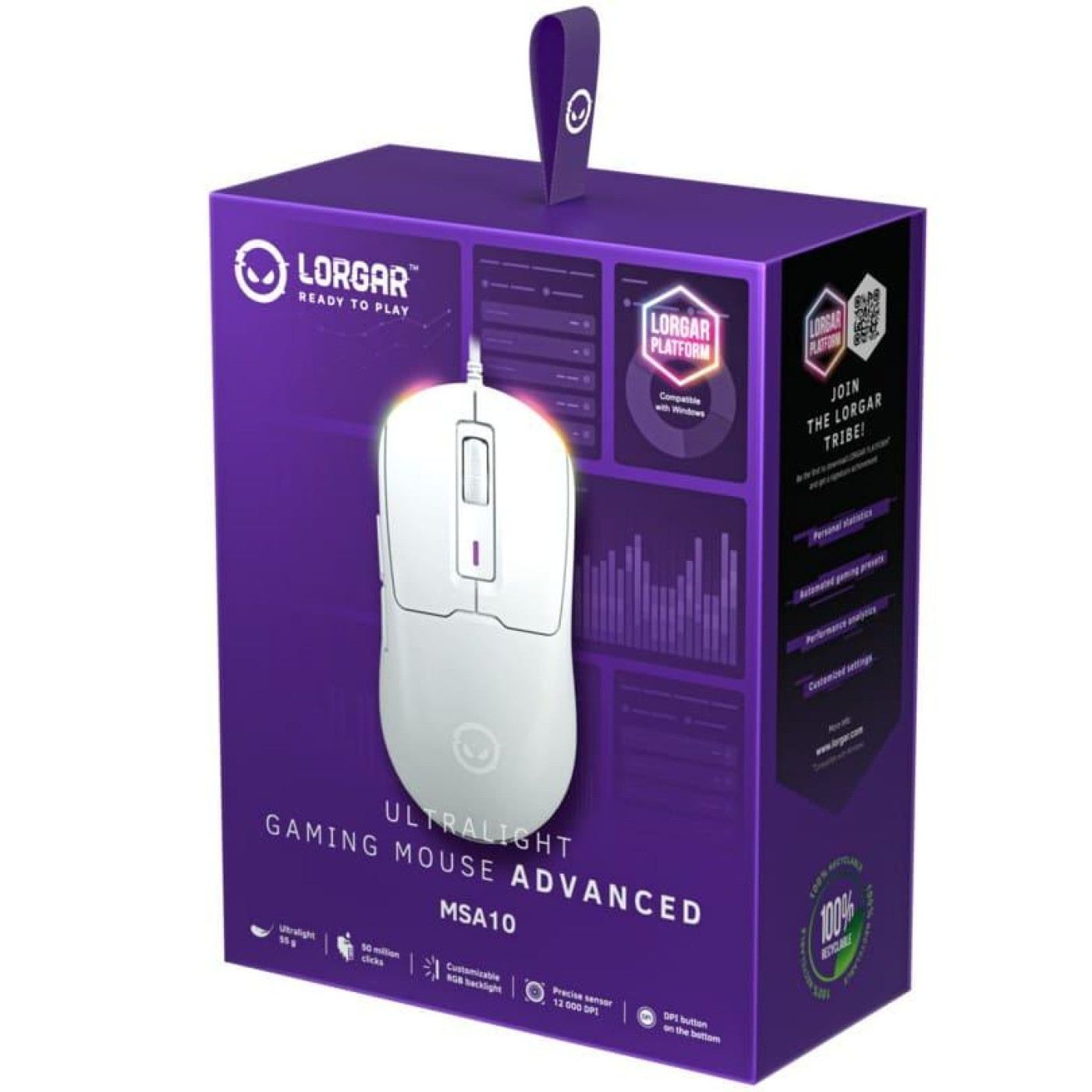 Мышь Lorgar MSA10 Ultralight Wired Gaming Mouse White (LRG-MSA10-WH)