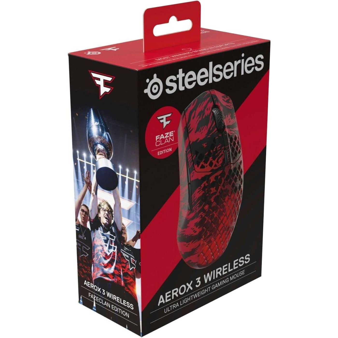 Мышь SteelSeries Aerox 3 Wireless, RGB, 18000dpi., 6кн., Faze Clan Edition (62609)
