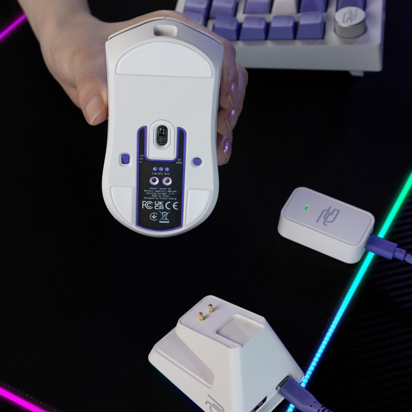 Миша Proove Gaming Jester 8K with Charging Dock White Purple (WMJSCD022017)
