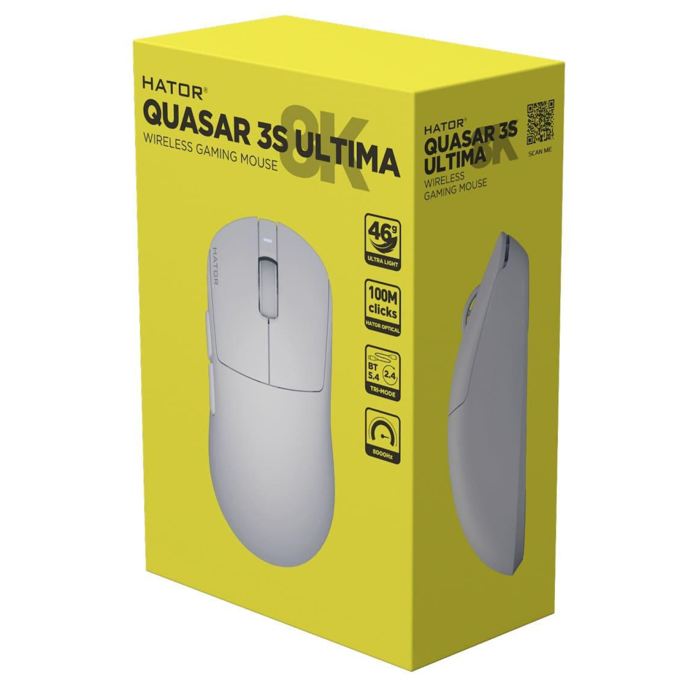 Миша HATOR Quasar 3S Ultima 8K Wireless White (HTM661)