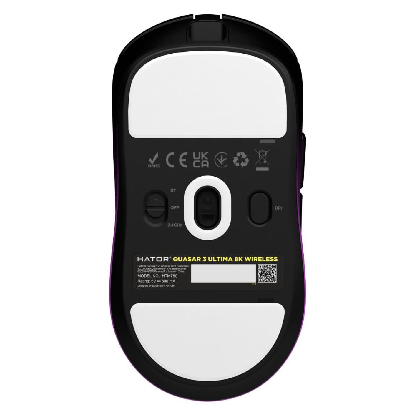 Миша HATOR Quasar 3 Ultima 8K Wireless Black Violet (HTM760)