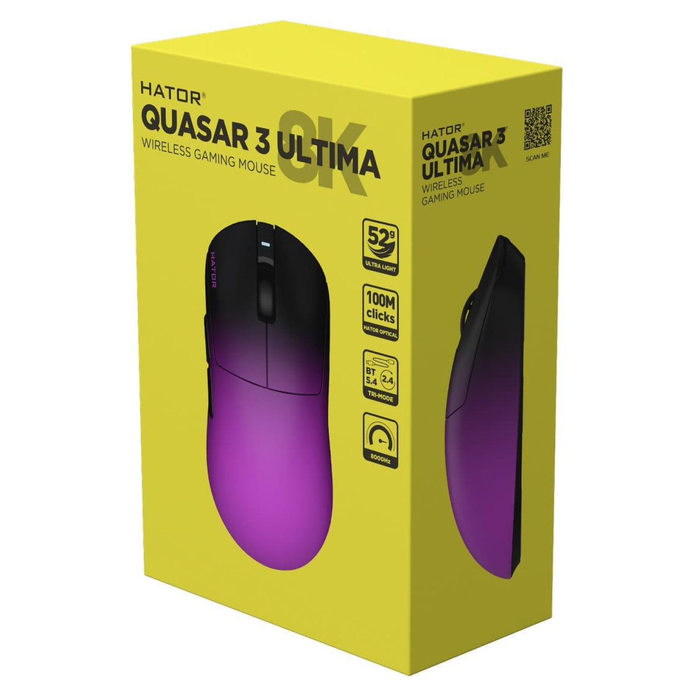 Миша HATOR Quasar 3 Ultima 8K Wireless Black Violet (HTM760)