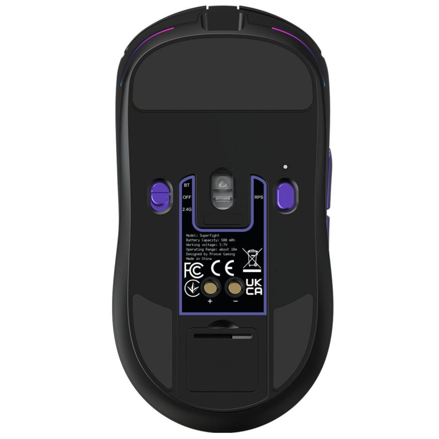 Миша Proove Gaming Superfight Wireless with Charging Dock Black/Purple (WMSW00122001)