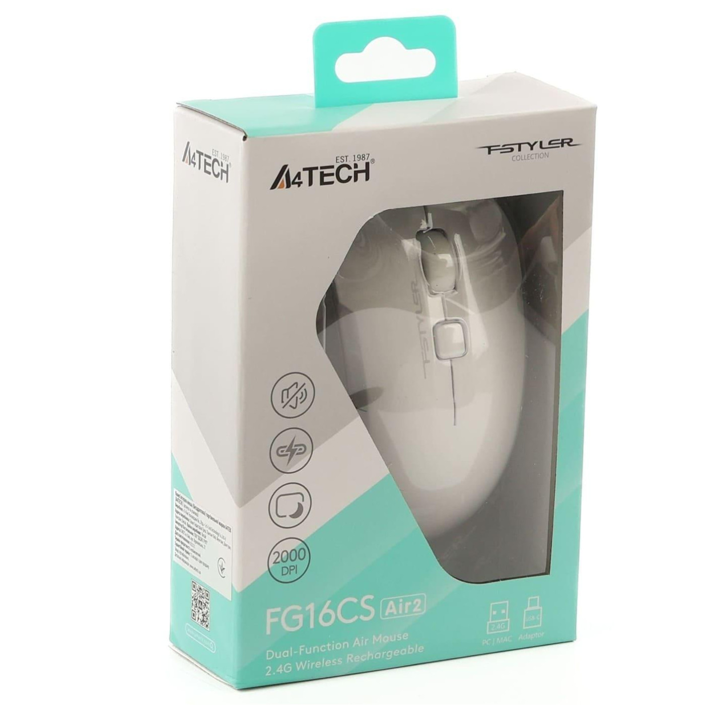 Миша A4Tech Fstyler FG16CS Air2 (White) Silent (FG16CS Air2 (White))