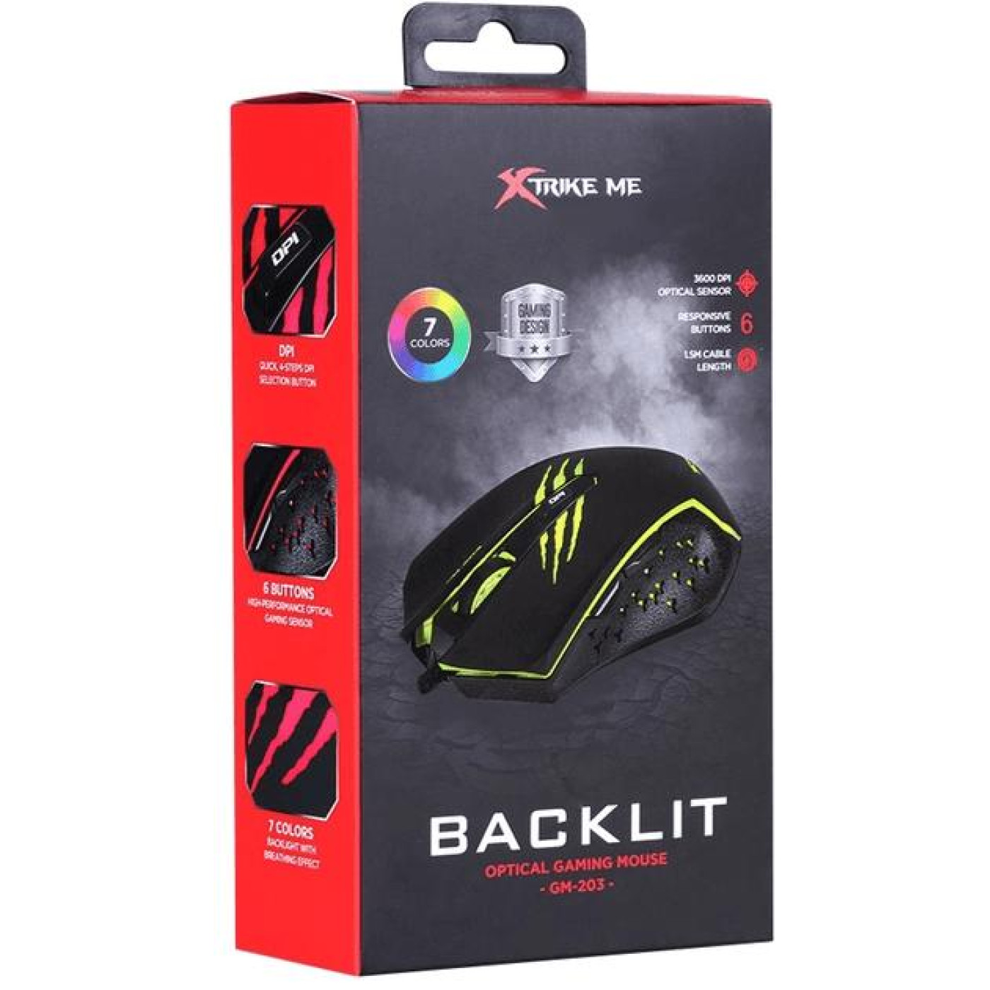 Мышь Xtrike Me Xtrike GM-2037 Сolors-LED USB Black (GM-203)