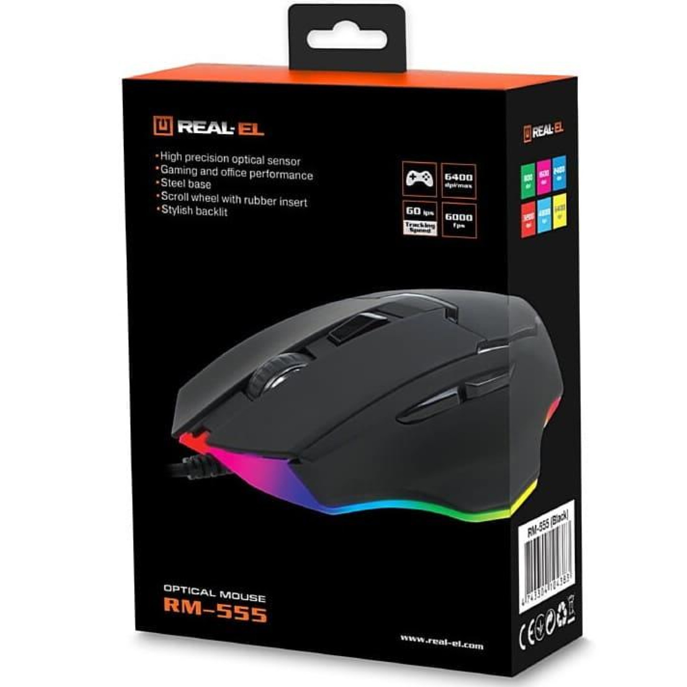 Миша Real-EL RM-555 USB Black (RM-555 USB Black)