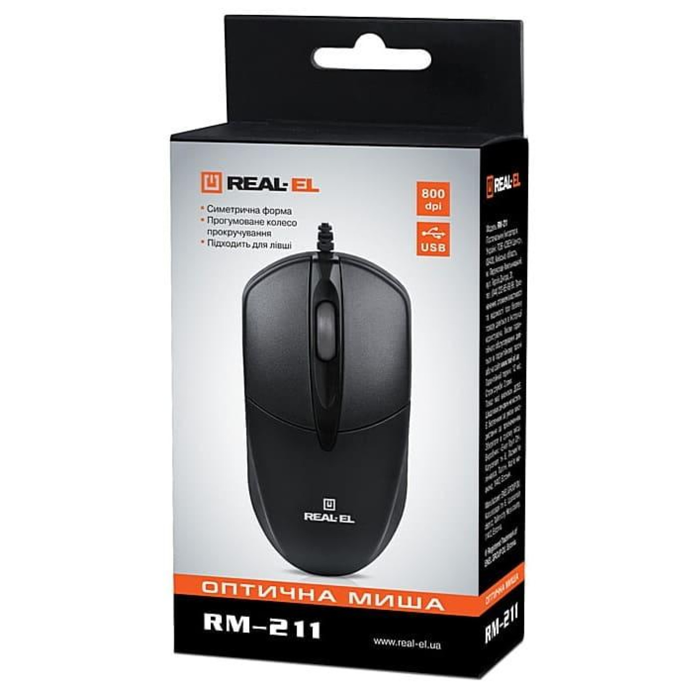 Миша Real-EL RM-211 USB Black (EL123200001)
