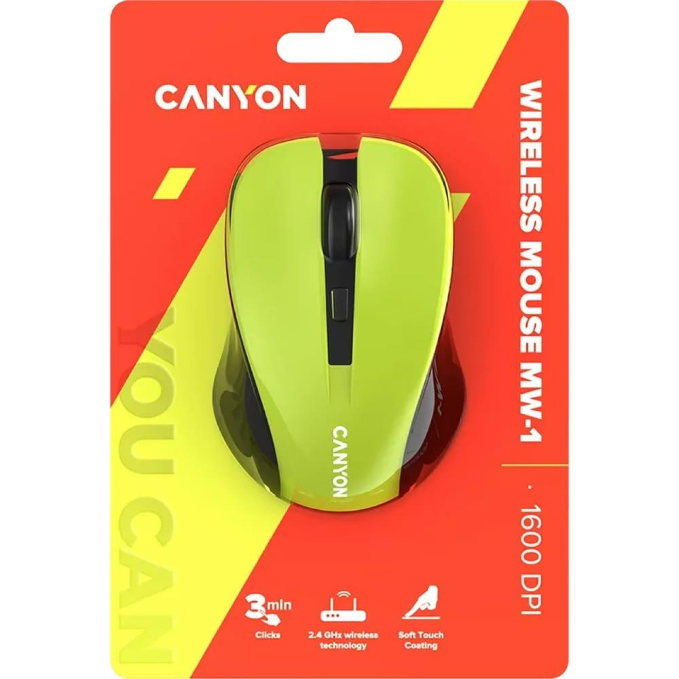 Мышь Canyon MW-1 Wireless Yellow (CNE-CMSW1Y)