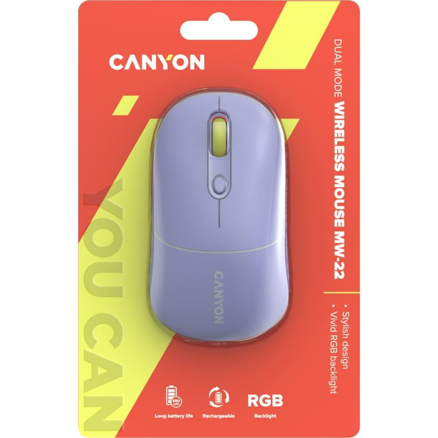 Мышь Canyon MW-22 2 in 1 Wireless Lavender (CNS-CMSW22ML)