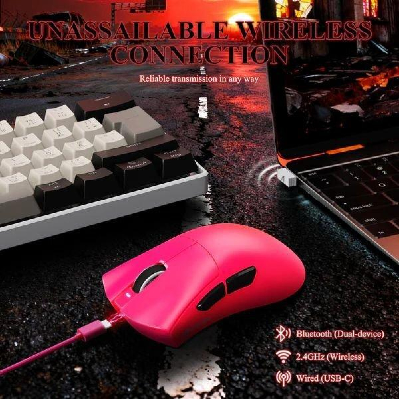 Миша Attack Shark V3 Pro Wireless (AS-6972792472560-P) Pink (G-000004414)