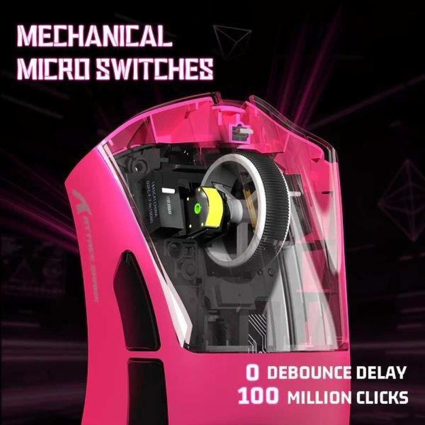 Миша Attack Shark V3 Wireless (AS-6972792472591-BR) Berry Red (G-000004411)