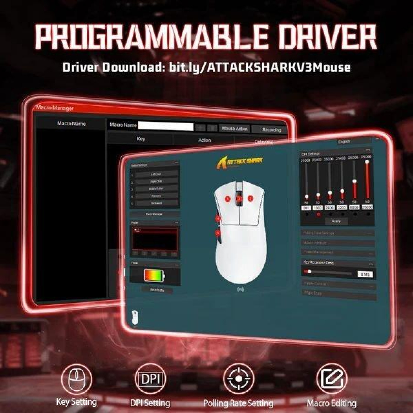 Миша Attack Shark V3 Wireless (AS-6972792472607-W) White (G-000004412)