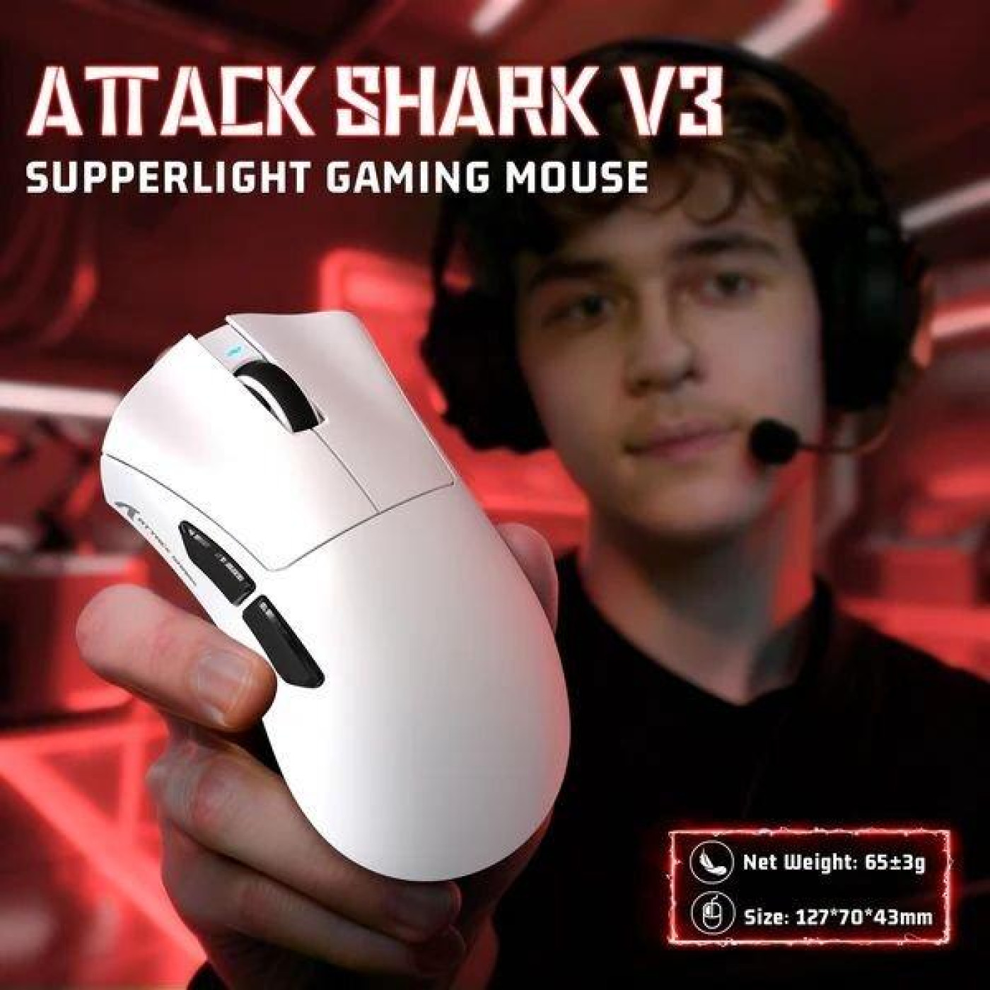 Миша Attack Shark V3 Wireless (AS-6972792472607-W) White (G-000004412)