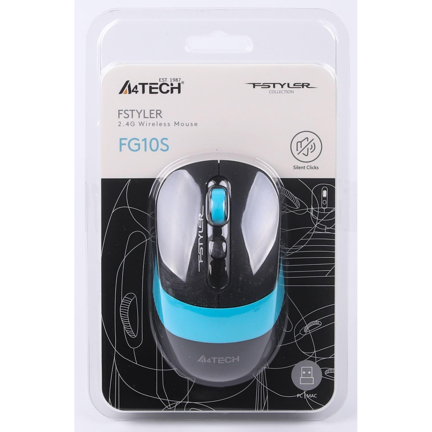 Беспроводная мышь A4Tech Fstyler FG10S Wireless Black/Blue (FG10S (Blue))
