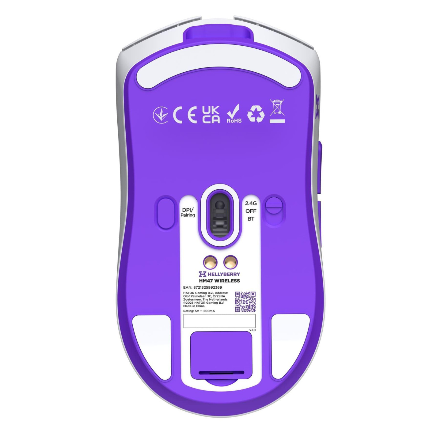 Мышь HATOR Hellyberry HM47 Wireless White Violet (HM47_white_violet)