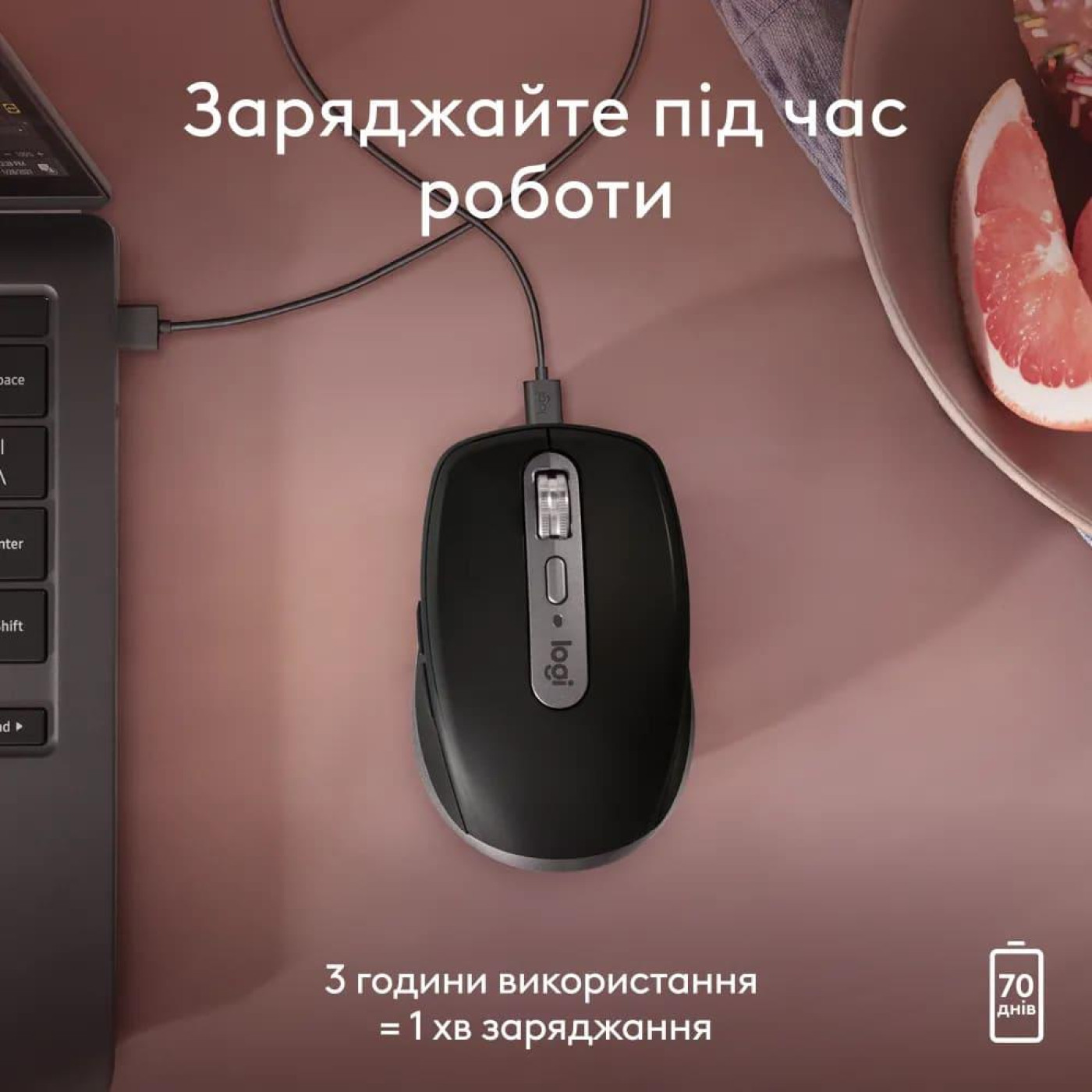 Беспроводная мышь Logitech MX Anywhere 3S for Mac Space Grey (910-006947)