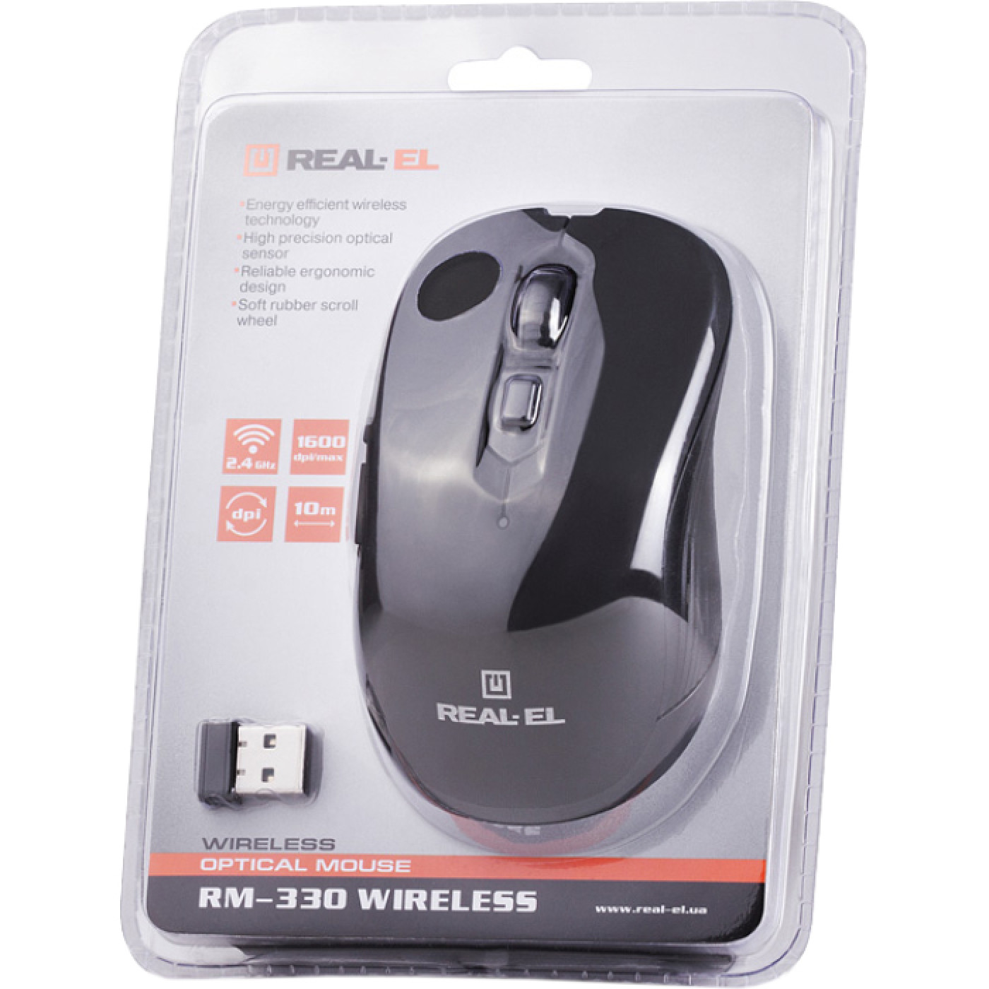 Беспроводная мышь Real-EL RM-330 Black (EL123200035)