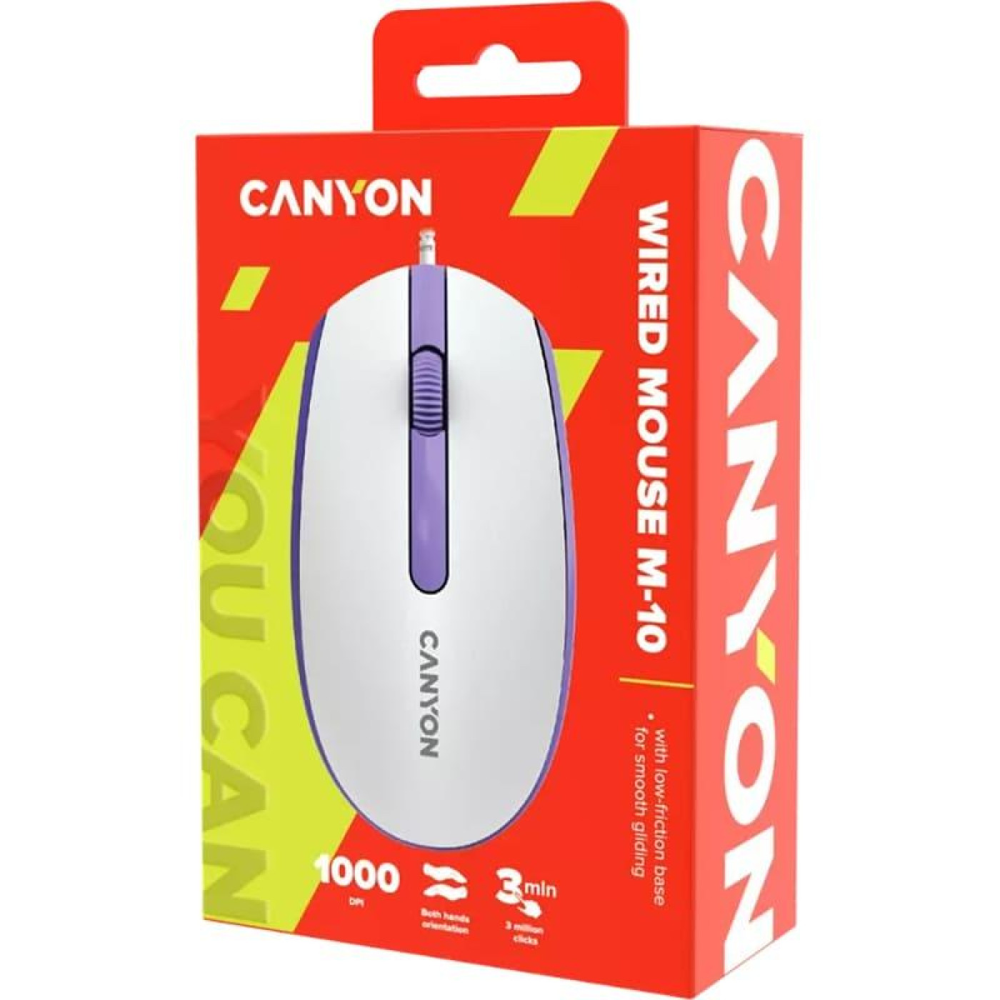 Мышь Canyon M-10 Wired White Lavender (CNE-CMS10WL)