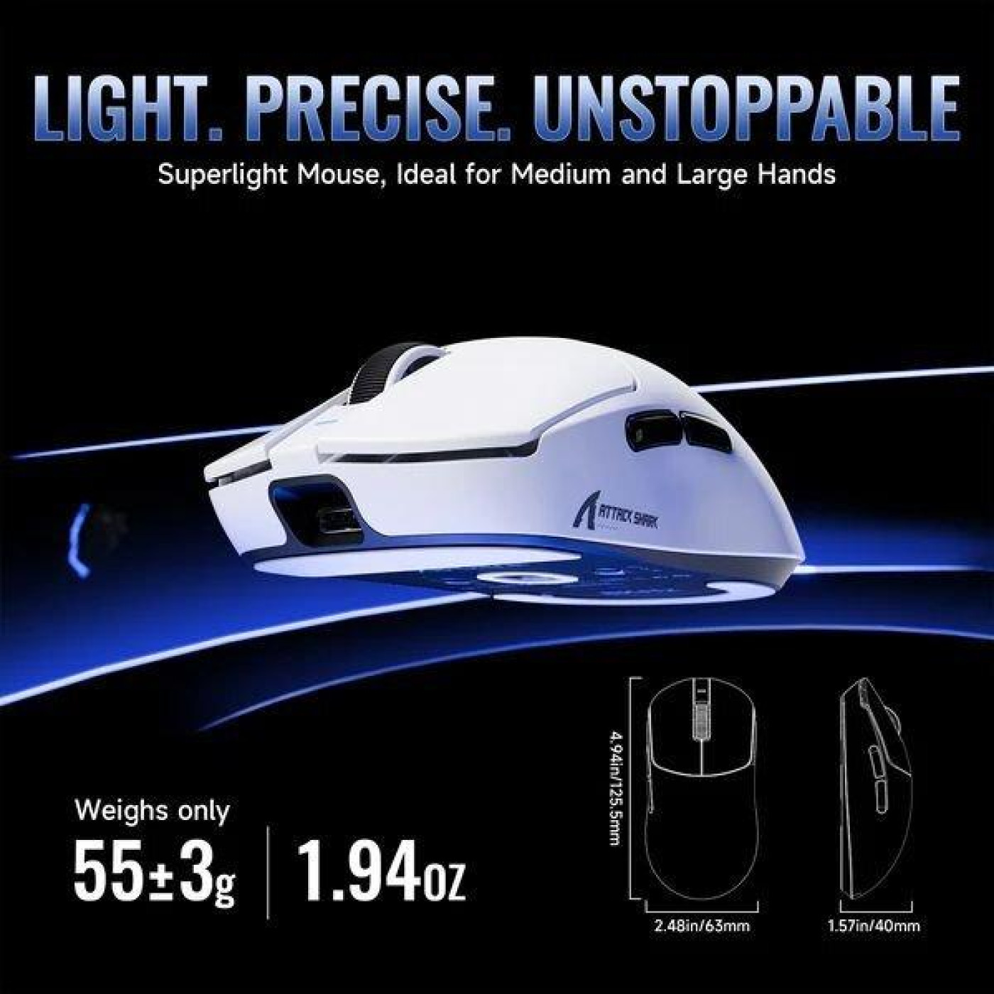 Мышь Attack Shark X8 Ultimate Wireless (AS-6979033730090-W) White (G-000004492)