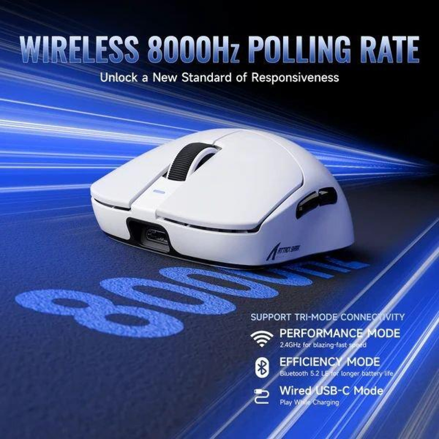 Мышь Attack Shark X8 Ultimate Wireless (AS-6979033730090-W) White (G-000004492)