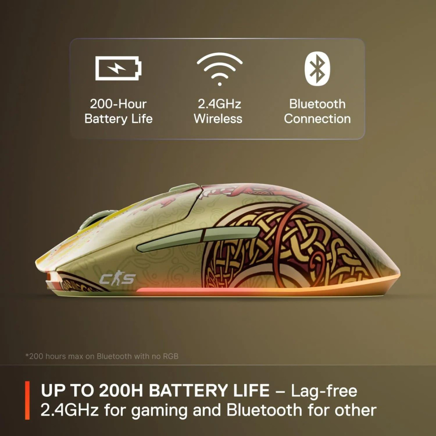 Мышь SteelSeries CS2 Dragon Lore Edition Wireless RGB (62614)