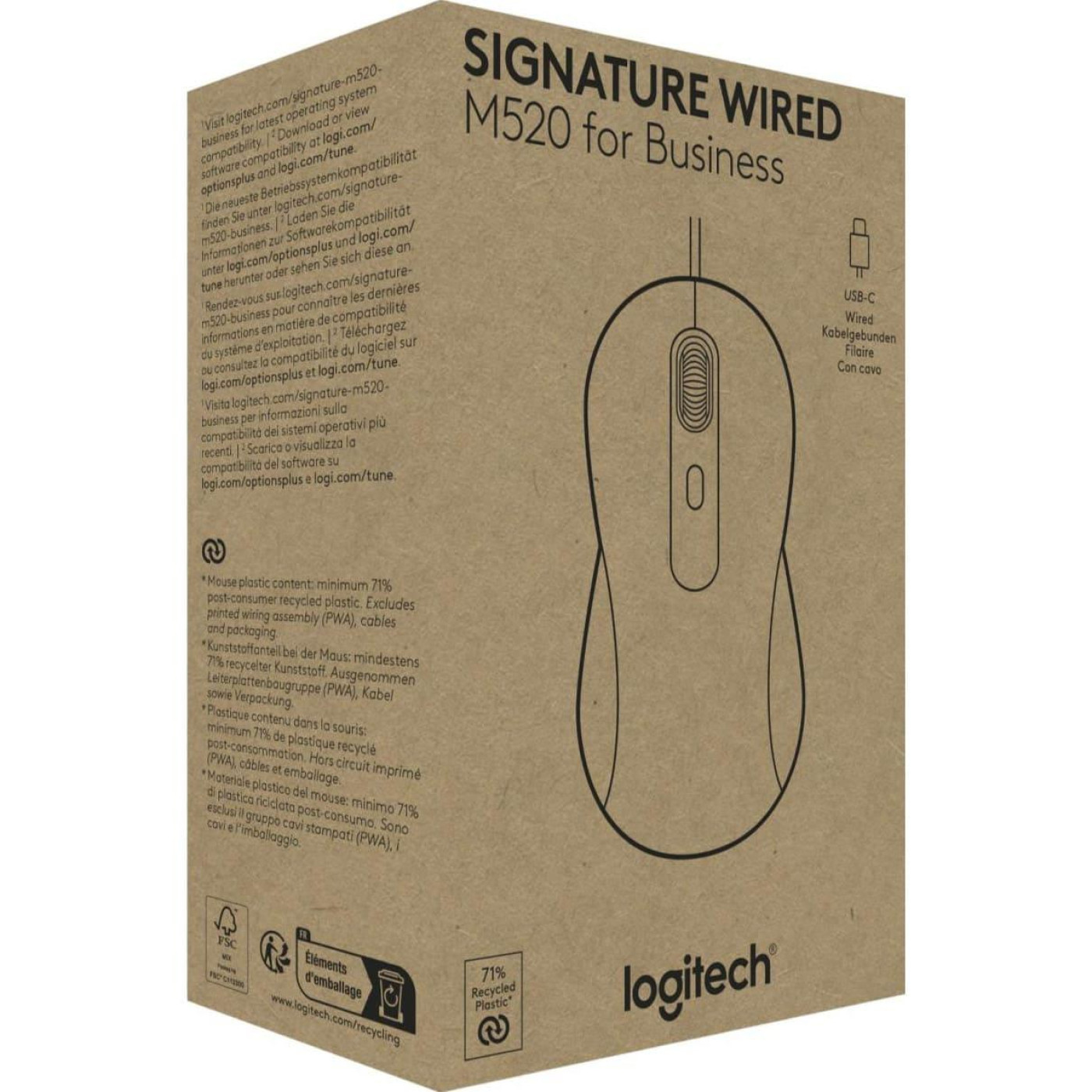 Мышь Logitech Signature M520 Wired Mouse for Business Graphite (910-007511)
