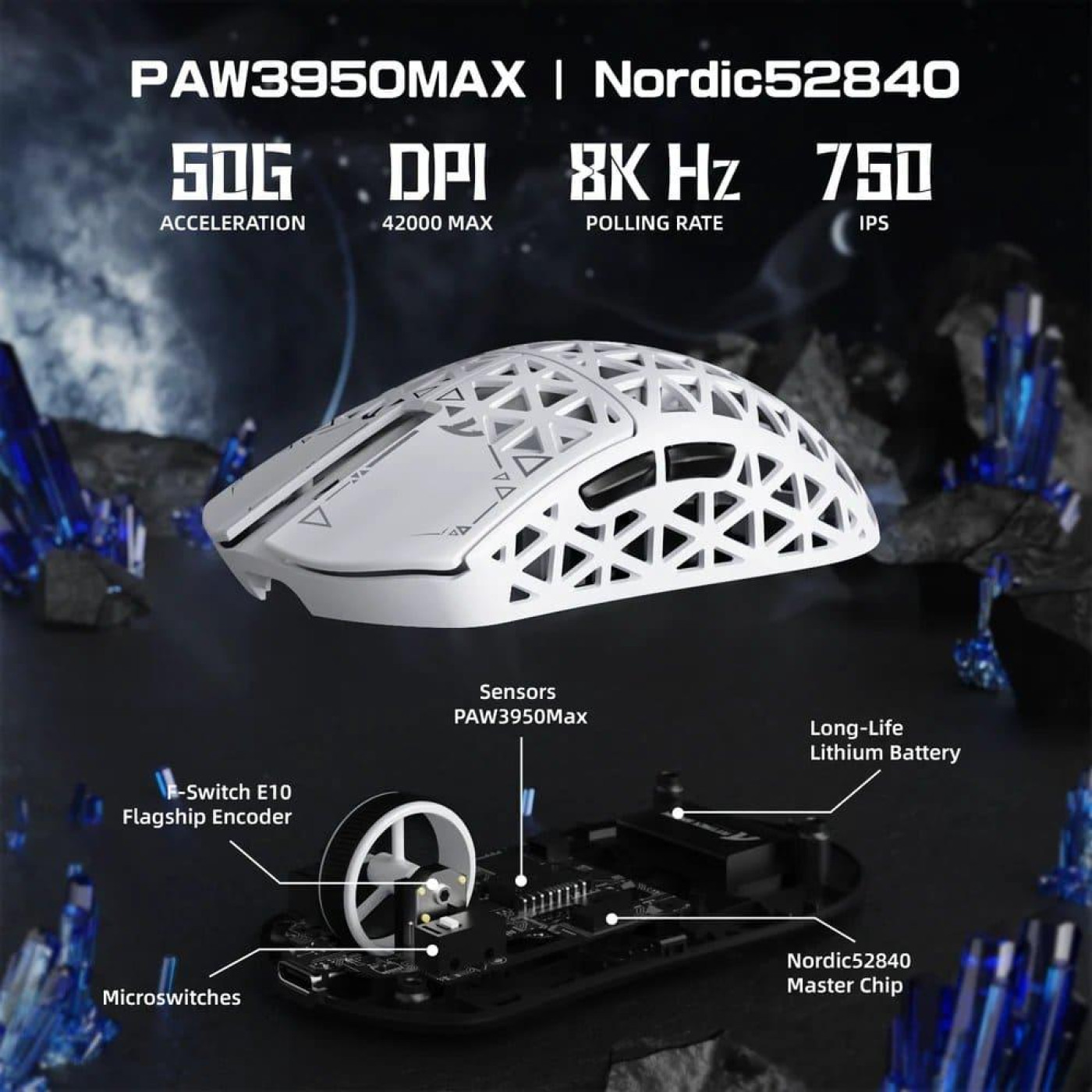 Мышь Attack Shark R5 Ultra Wireless (AS-6972792470924-W) White (G-000003630)