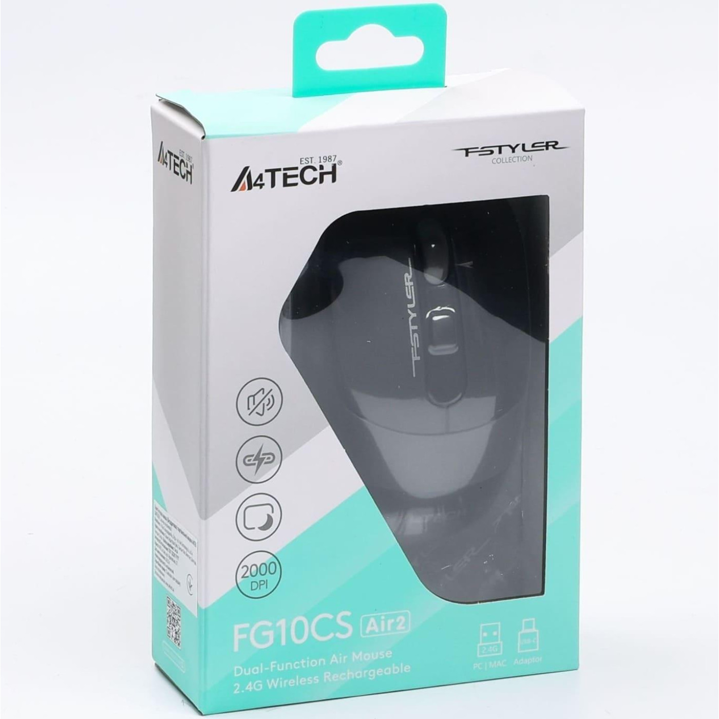 Бездротова миша A4Tech FG10CS Air2 Silent Stone Grey (FG10CS Air2 (Stone Grey))