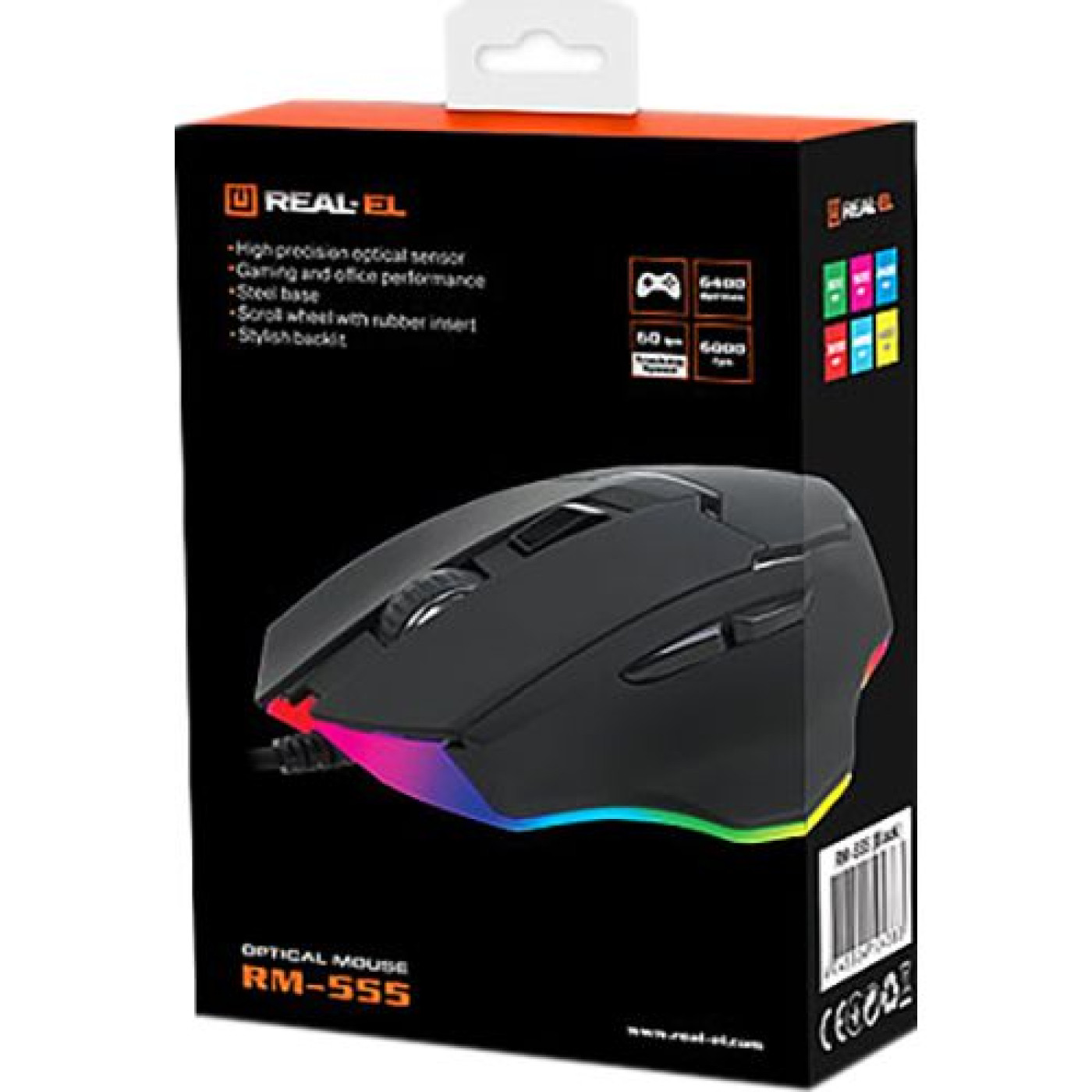 Миша Real-EL RM-555 USB Black (EL123200032)