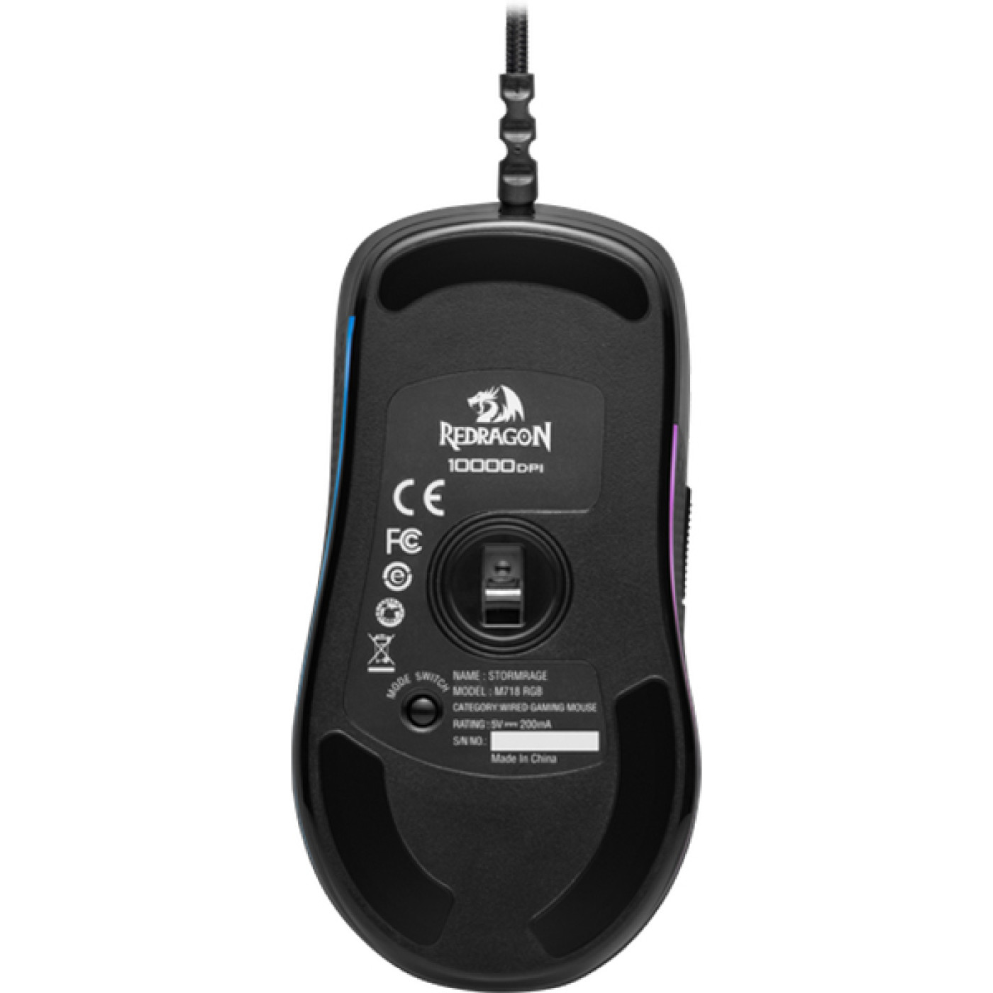 Мышь Redragon Stormrage RGB, игрова, 10000dpi., 7кн., чорна (78259)