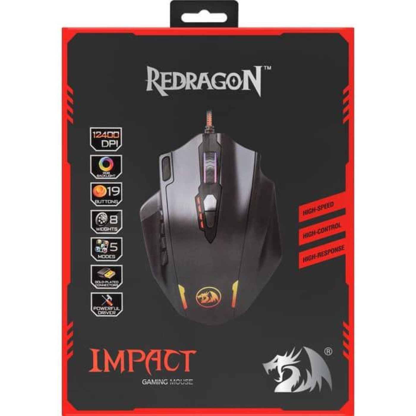 Мышь Redragon Impact RGB, игрова, 12400dpi., 24кн., чорна (78322)