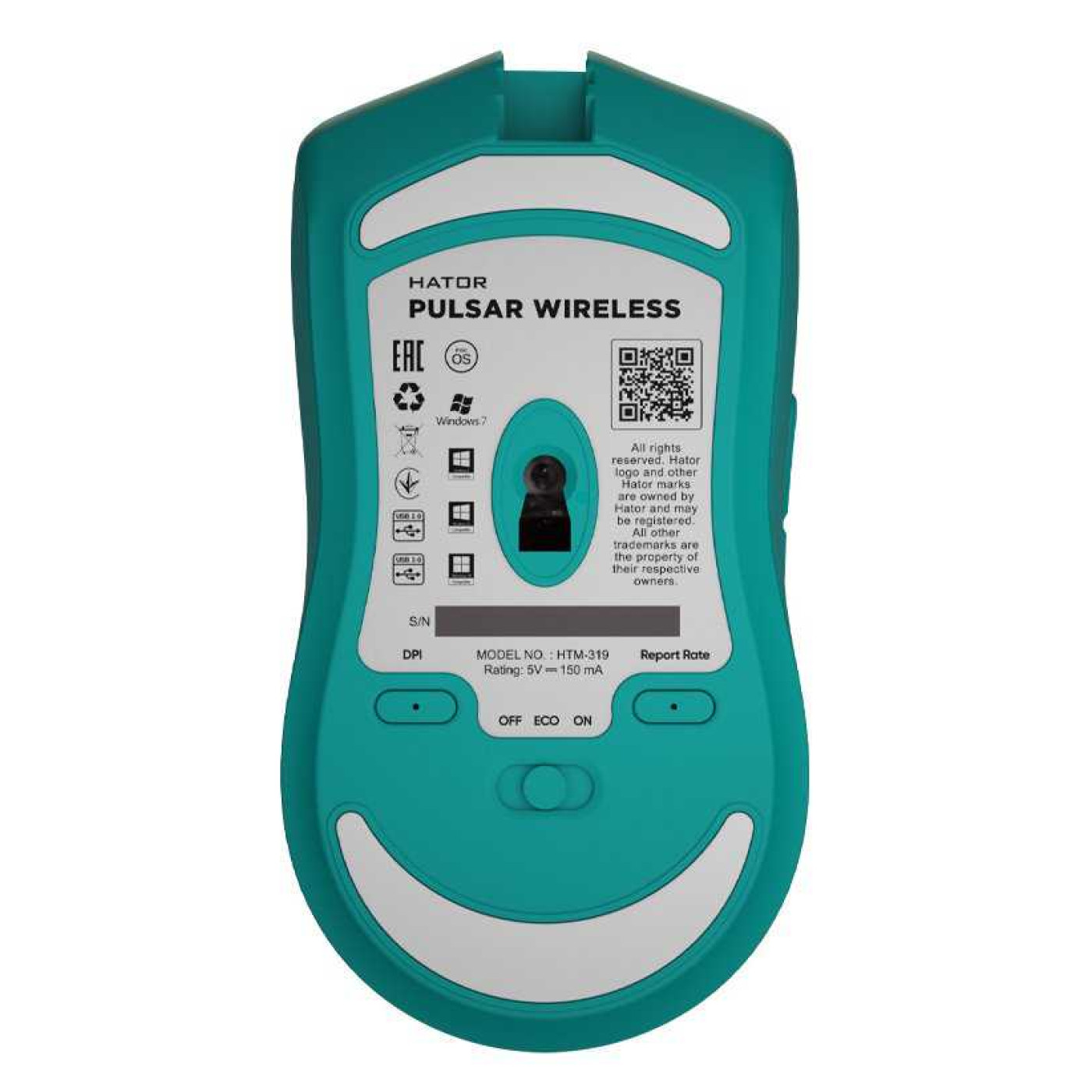 Мышь HATOR Pulsar Wireless Mint (HTM-319) U1