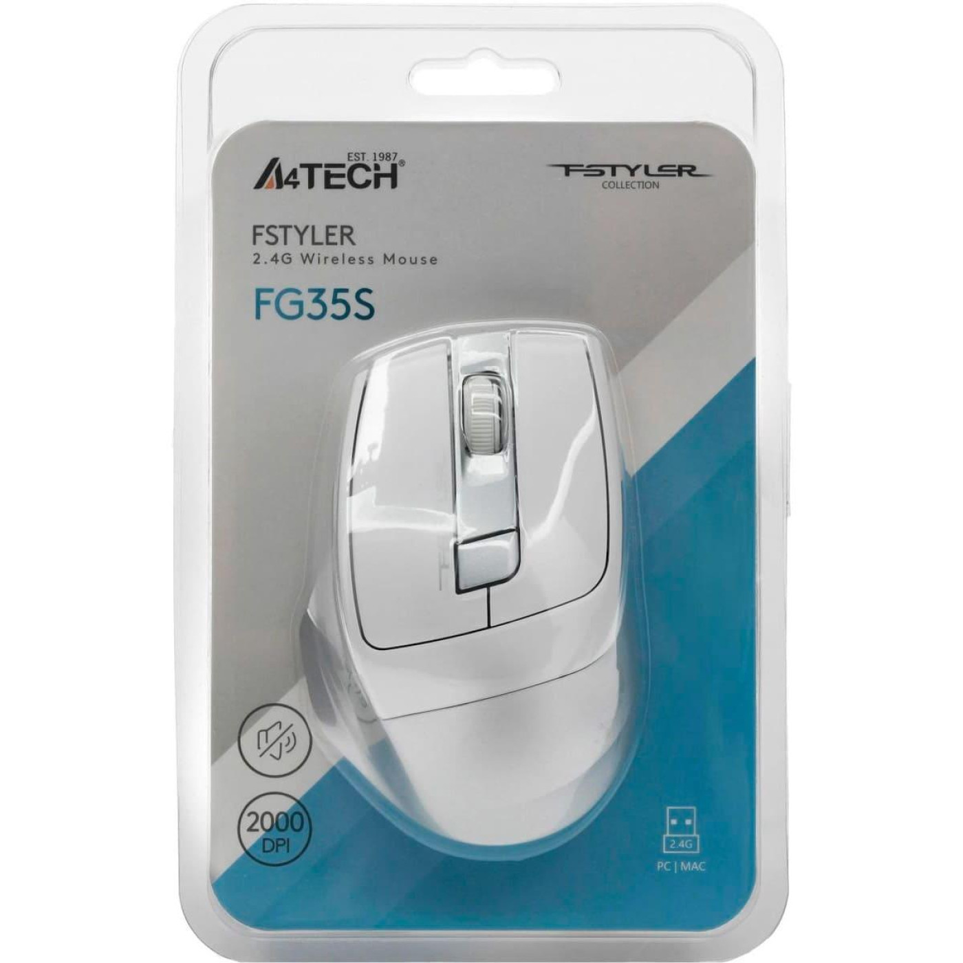 Миша A4Tech Fstyler FG35S Silence Silver (FG35S (Silver))