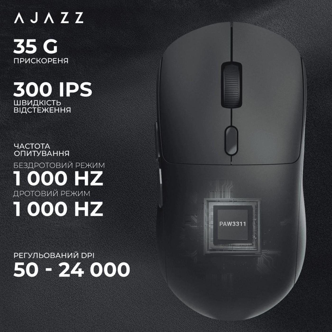 Мышь Ajazz x Nacodex NJ07 MC Black (NJ07-MC-B)