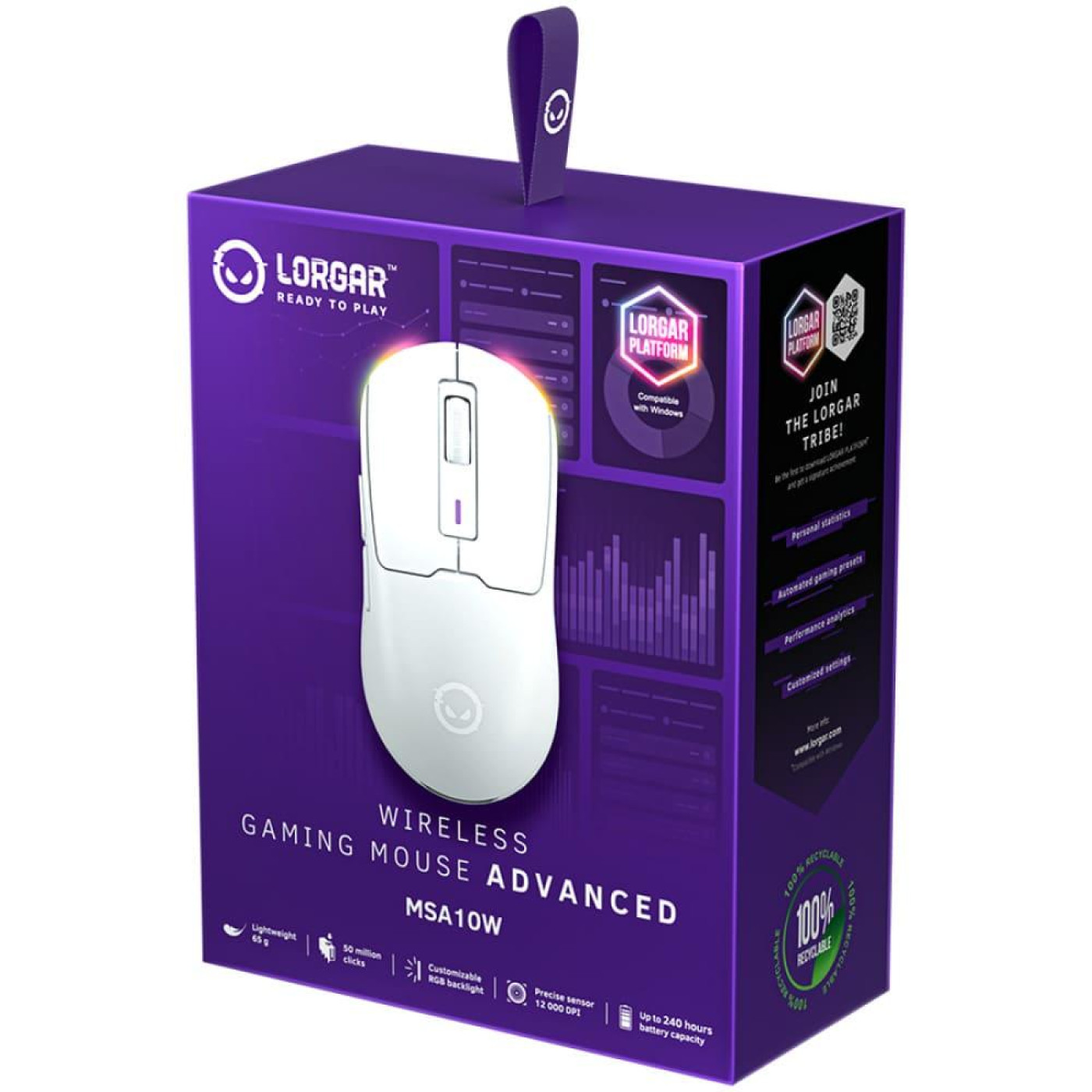 Мышь Lorgar MSA10W Ultralight Wireless Gaming Mouse Advanced White (LRG-MSA10W-WH)