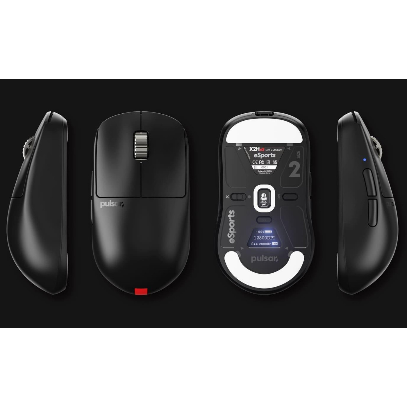 Мышь PULSAR X2H eS Size2 4K Black (PX2HES21)