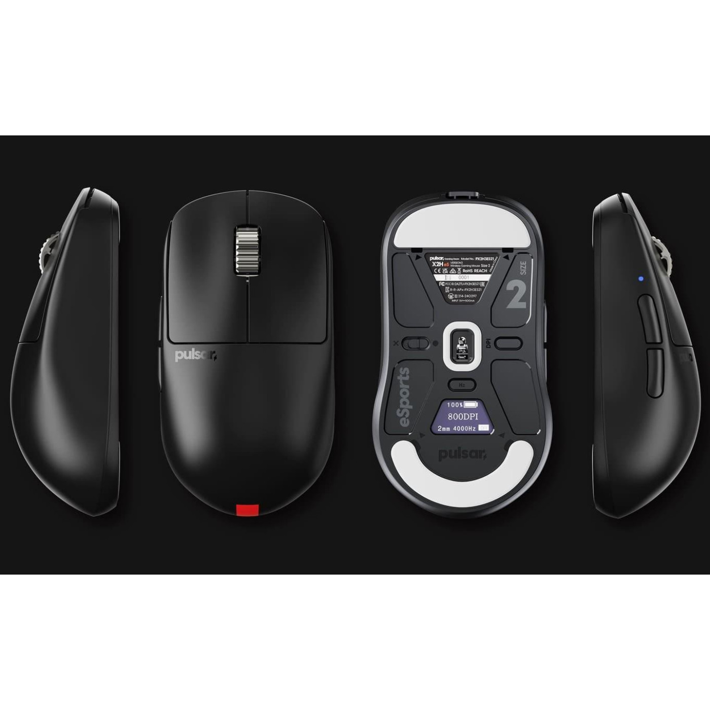 Мышь PULSAR X2H v3 eS Size2 8K Black (PX2H3ES21)