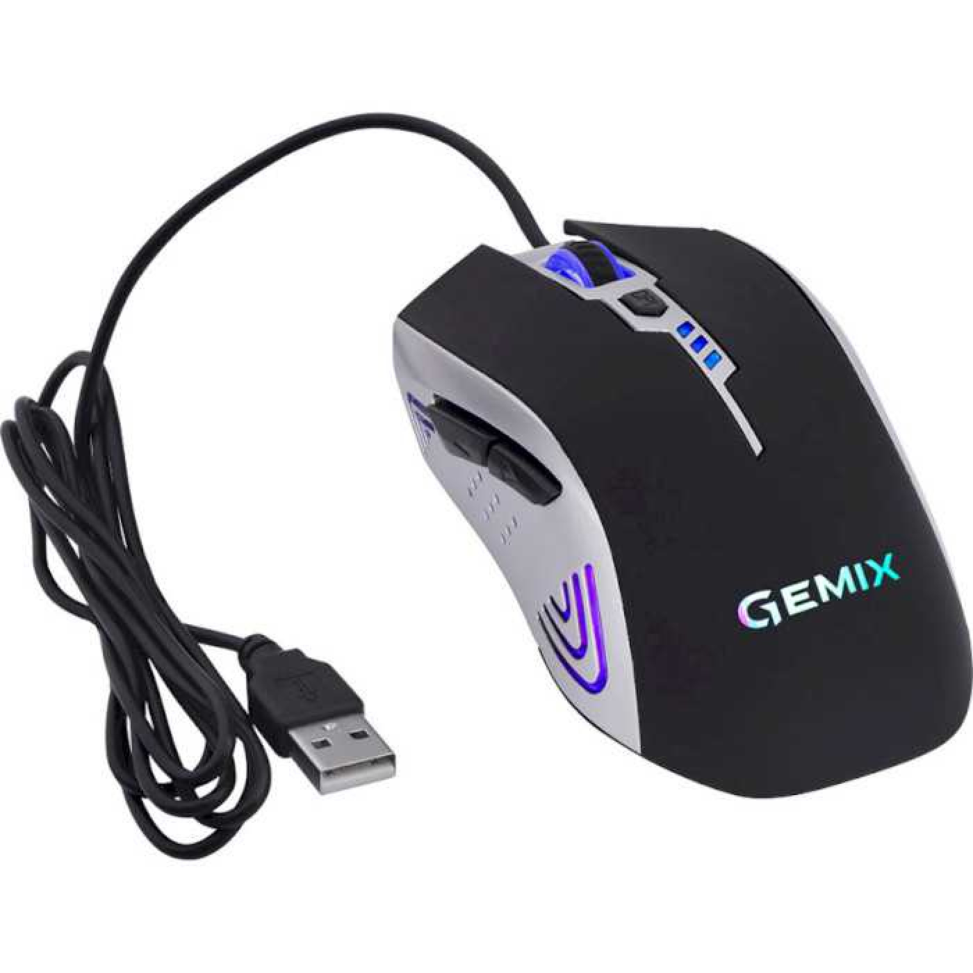 Мышь Gemix W100 USB Black/Gray + игрова поверхня (W100Combo)