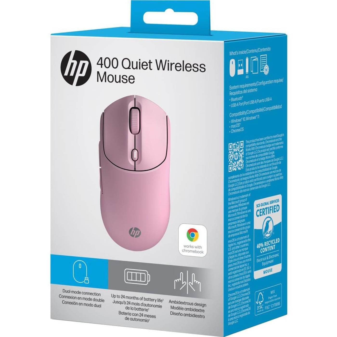 Миша HP 400 Quiet Wireless Pink (AZ7B5AA)