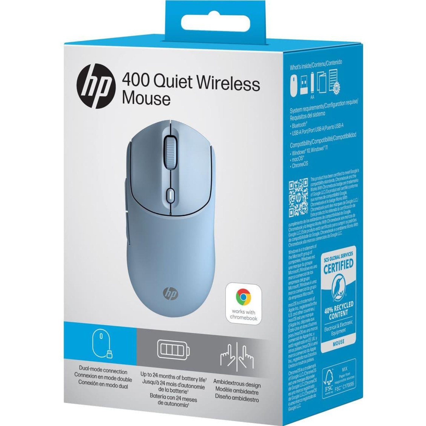 Миша HP 400 Quiet Wireless Blue (AZ7B4AA)