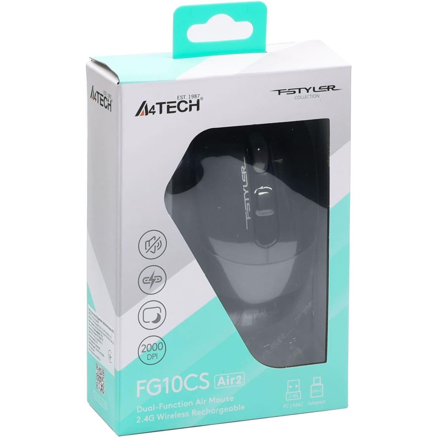 Миша A4Tech Fstyler FB10CS Wireless Stone Grey (4711421997904)