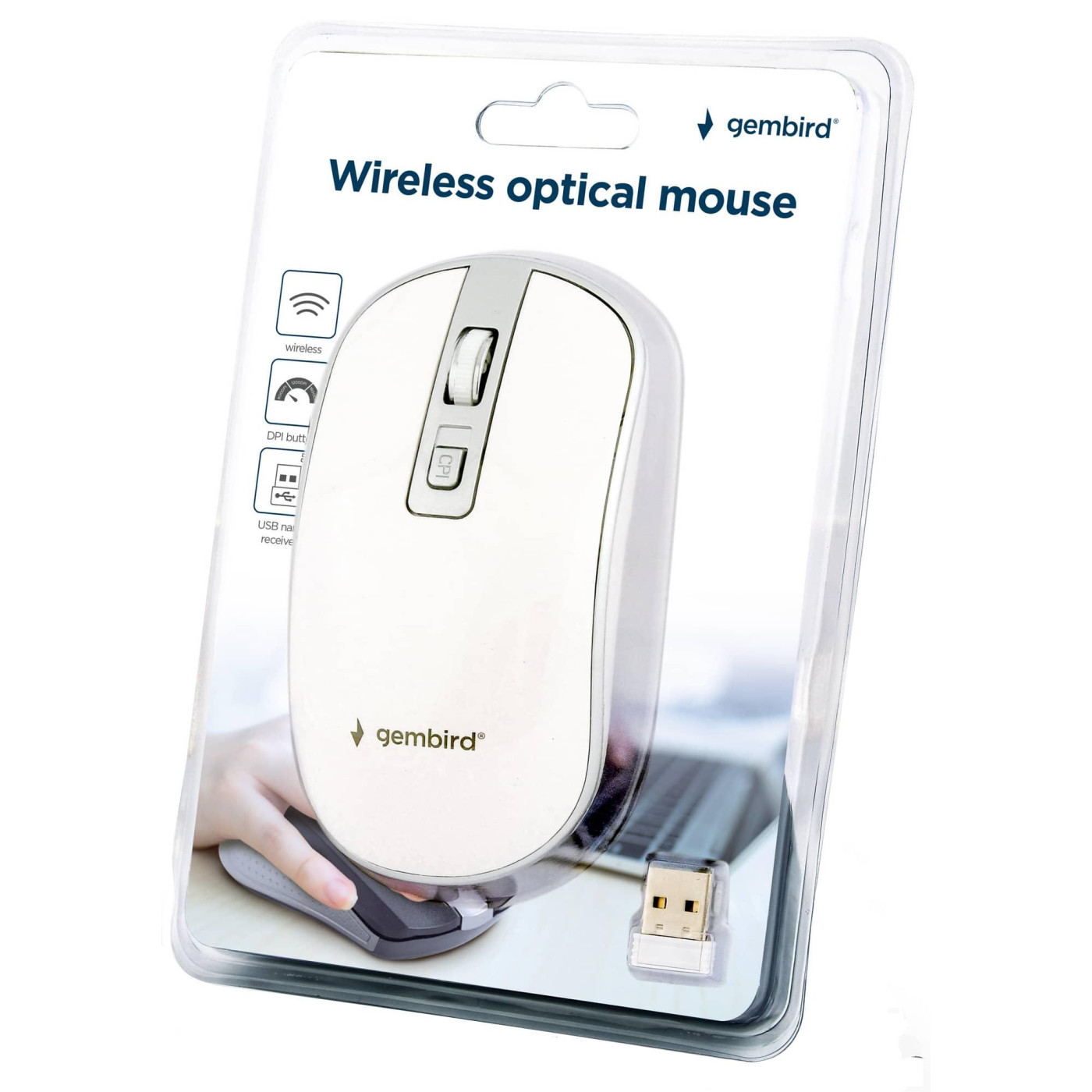 Беспроводная мышь Gembird Wireless White-Silver (MUSW-4B-06-WS)