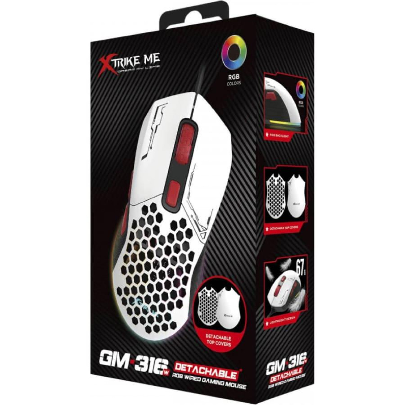 Мышь Xtrike Me GM-316 RGB White (GM-316W)