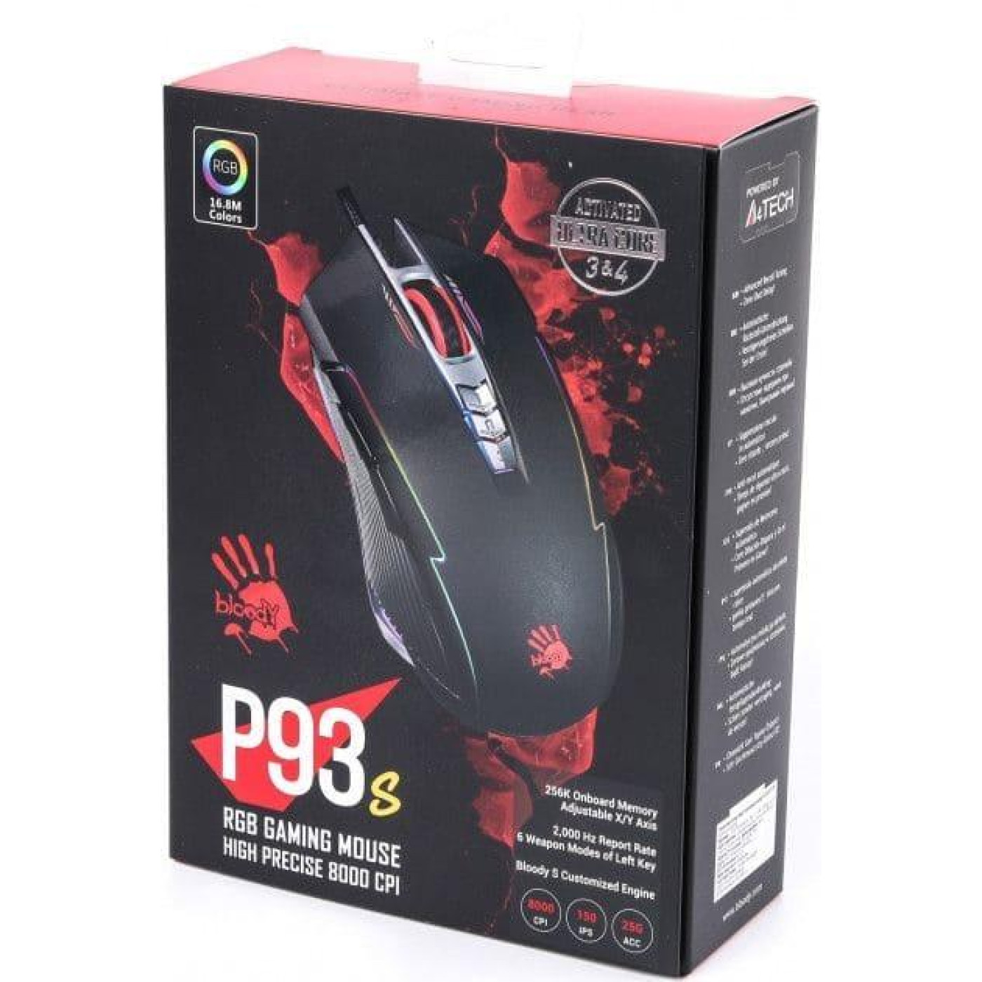 Мышь Bloody A4Tech P93s USB Black (P93s (Stone black))