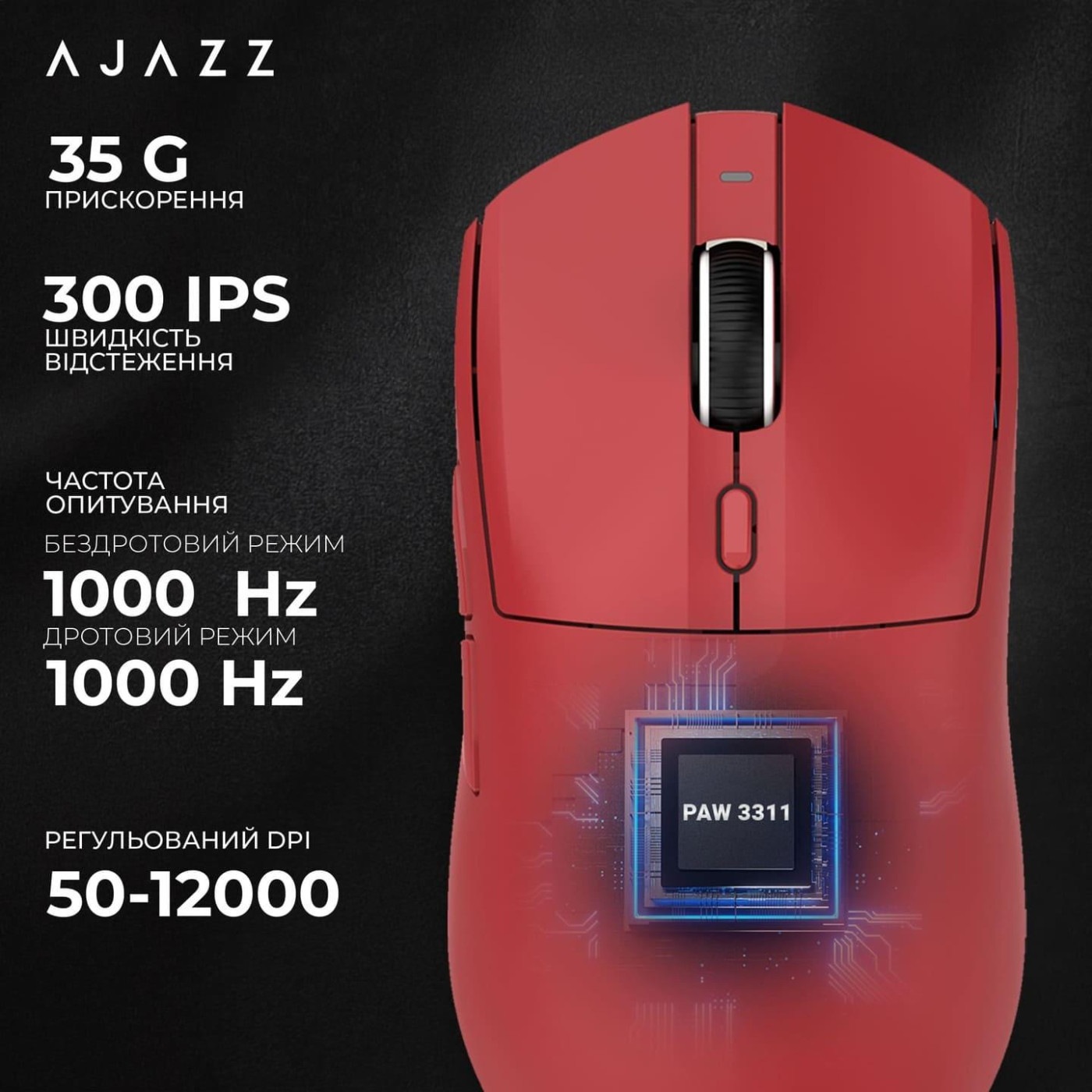 Мышь Ajazz AJ139 V2 MC Red (AJ139-V2-MC-R)