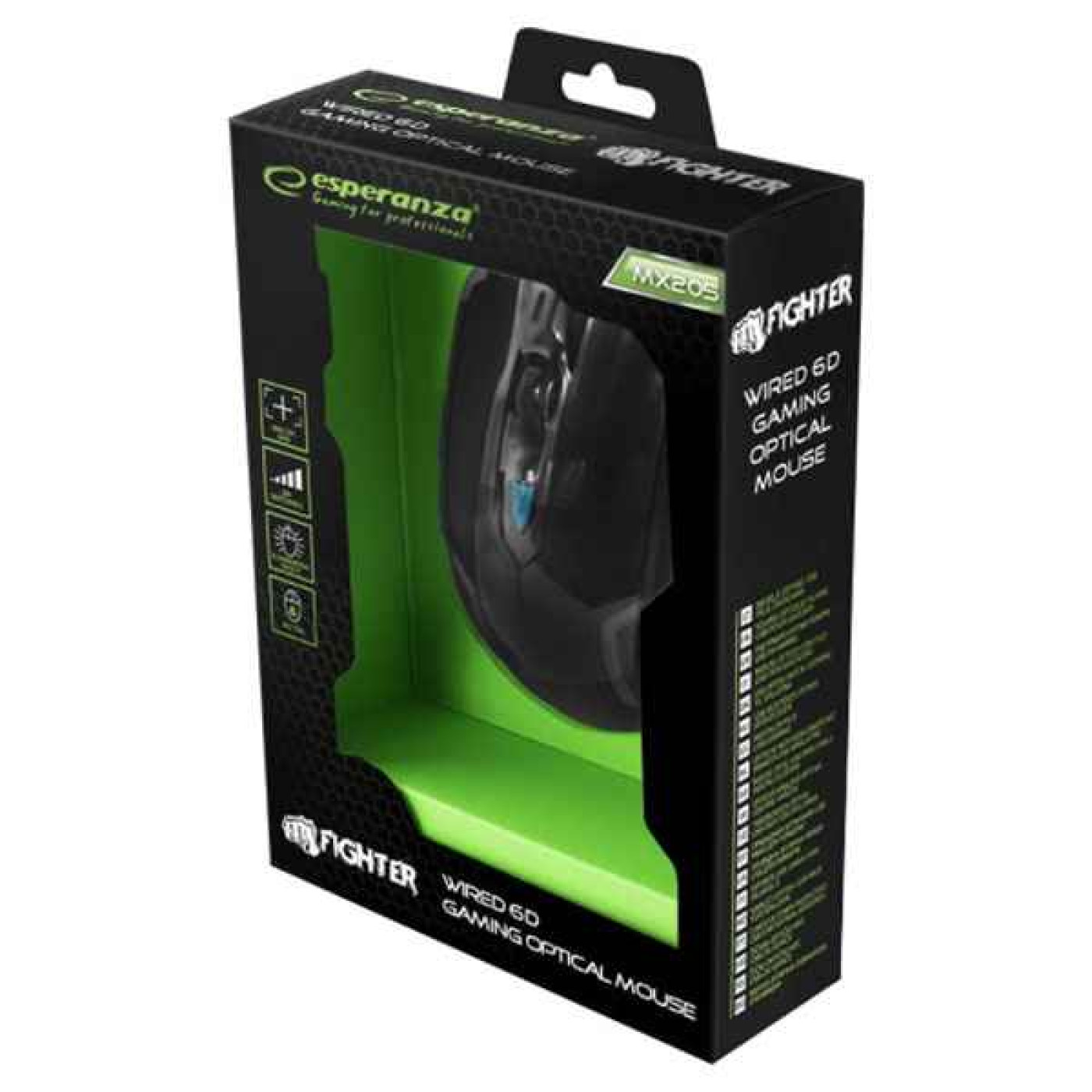 Миша Esperanza EGM205B Fighter USB Black-Blue (EGM205B)
