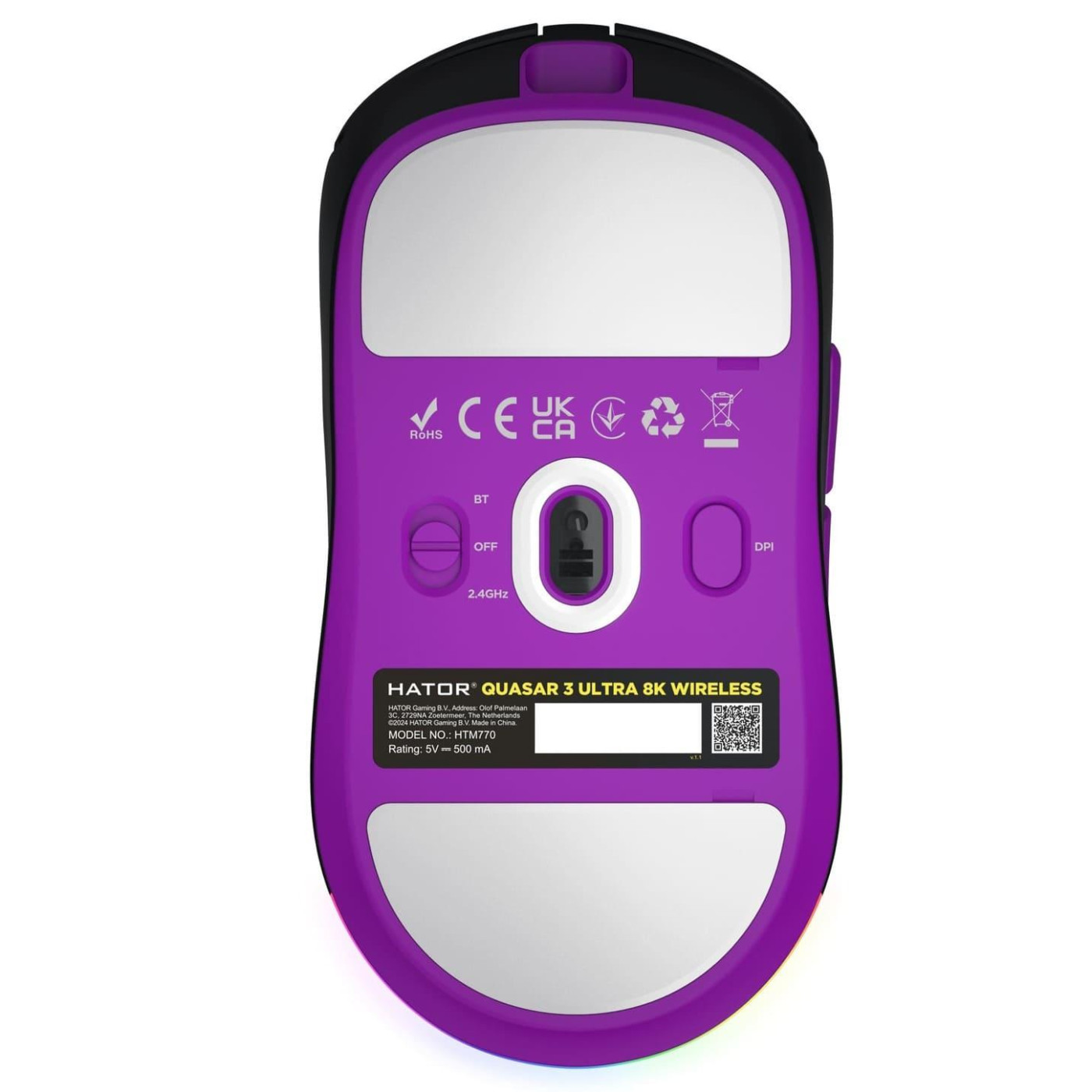 Мышь HATOR Quasar 3 ULTRA 8K Wireless Black (HTM770)