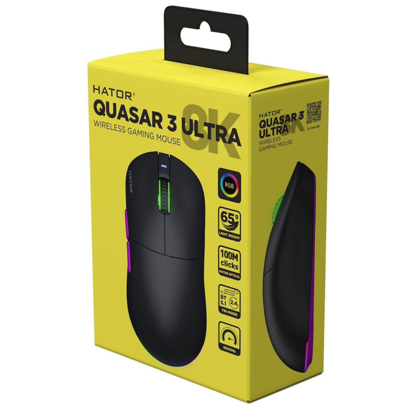 Мышь HATOR Quasar 3 ULTRA 8K Wireless Black (HTM770)