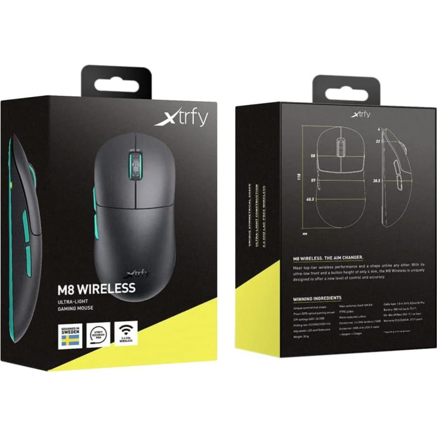 Беспроводная мышь Cherry Xtrfy M8 WIRELESS Black (M8W-RGB-BLACK)