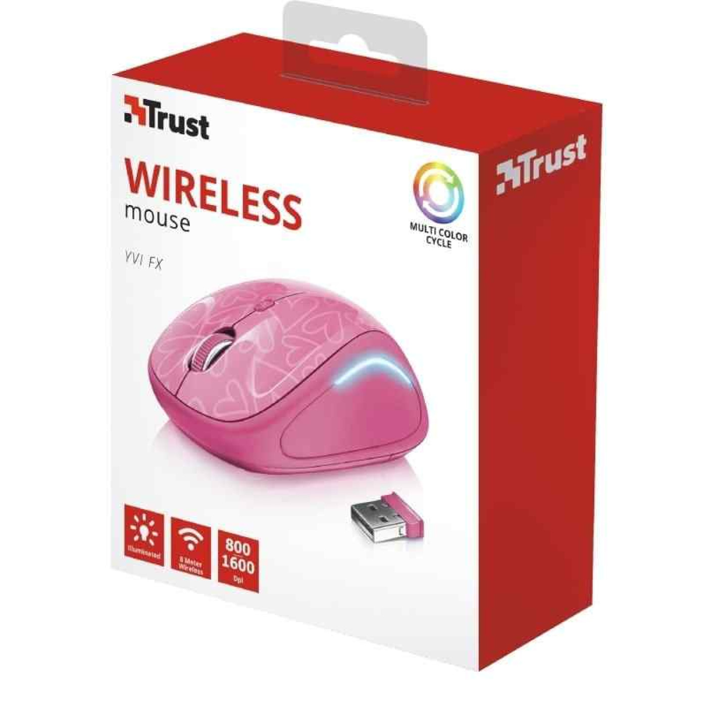 Беспроводная мышь Trust Yvi FX Pink (22336)